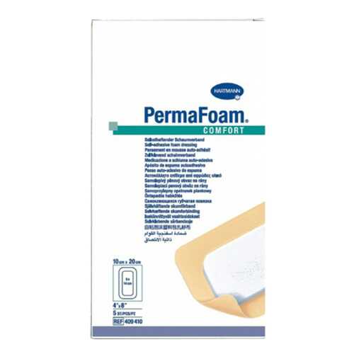 PermaFoam Comfort ПемаФом Комфорт губчатая адгезивная повязка 10 x 20 см в Планета Здоровья