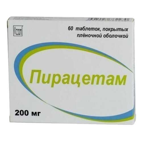 Пирацетам таблетки, покрытые пленочной оболочкой 200 мг №60 в Планета Здоровья