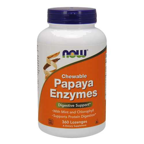 Для пищеварения NOW Papaya Enzymes папайя мята жевательные таблетки 360 шт. в Планета Здоровья