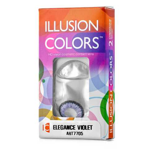 Контактные линзы ILLUSION colors Elegance 2 линзы -2.0D violet фиолетовый в Планета Здоровья