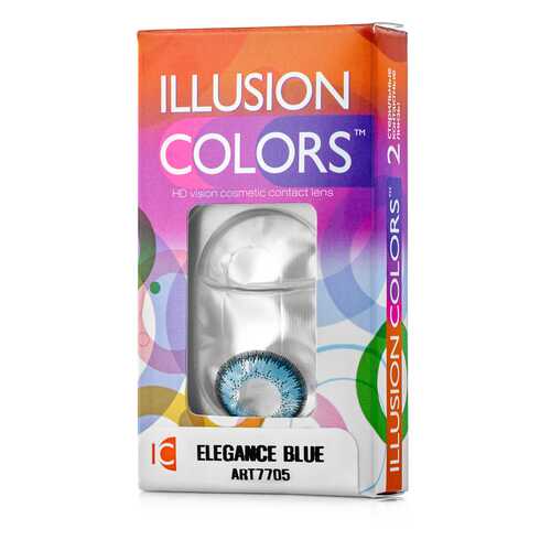 Контактные линзы ILLUSION colors Elegance 2 линзы 0.0D blue синий в Планета Здоровья