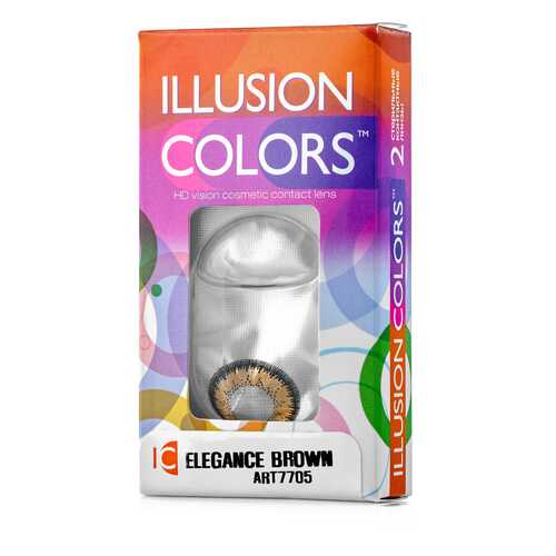 Контактные линзы ILLUSION colors Elegance 2 линзы 0.0D brown карий в Планета Здоровья