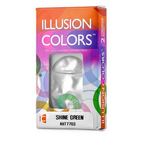 Контактные линзы ILLUSION colors Shine 2 линзы -1.0D green зеленый в Планета Здоровья