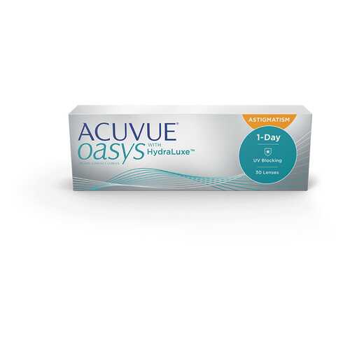 Контактные линзы Acuvue Oasys 1-Day with HydraLuxe for Astigmatism 30 линз -0,25/-1,25/100 в Планета Здоровья