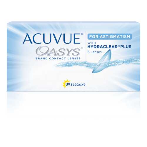 Контактные линзы Acuvue Oasys for Astigmatism with Hydraclear Plus 6 линз -0,25/-0,75/120 в Планета Здоровья