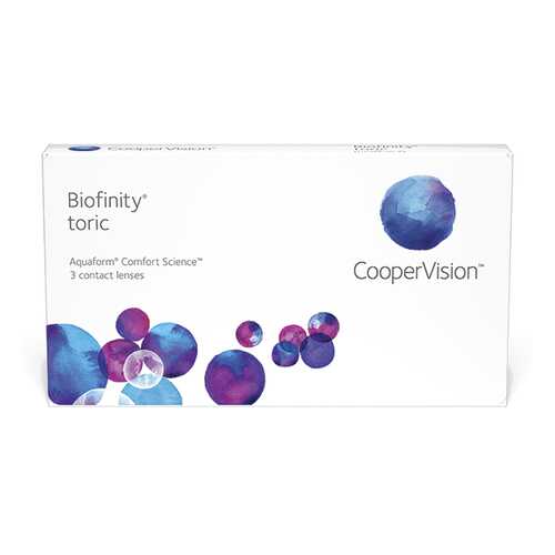 Линзы контактные CooperVision Biofinity Toric 3 шт. -0,5/0,75/160 в Планета Здоровья