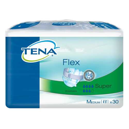 Подгузники для взрослых с поясом, M, 30 шт. Tena Flex Super в Планета Здоровья