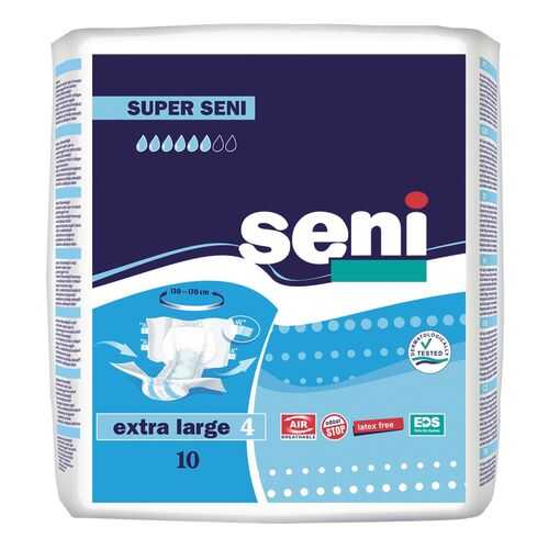 Подгузники для взрослых SENI Super Seni Extra Large, 10 шт (XL10-JA1) в Планета Здоровья