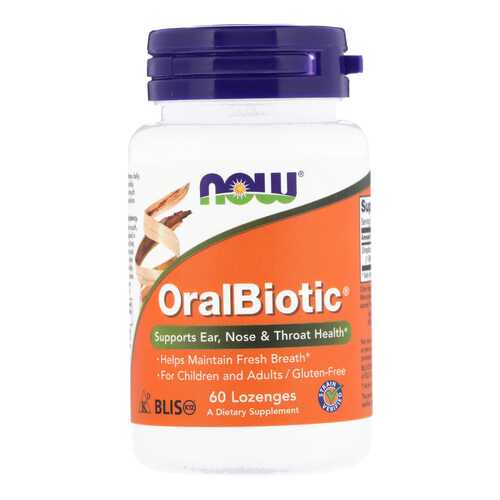 Добавка для иммунитета NOW OralBiotic 60 пастилок в Планета Здоровья