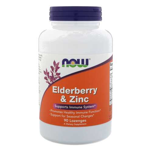 Добавка для иммунитета NOW Elderberry&Zinc 90 табл. бузина в Планета Здоровья